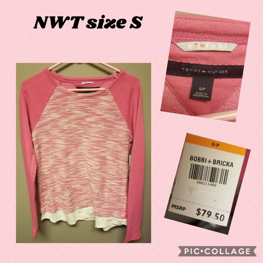 NWT Tommy Hilfiger athluxe LS top pink